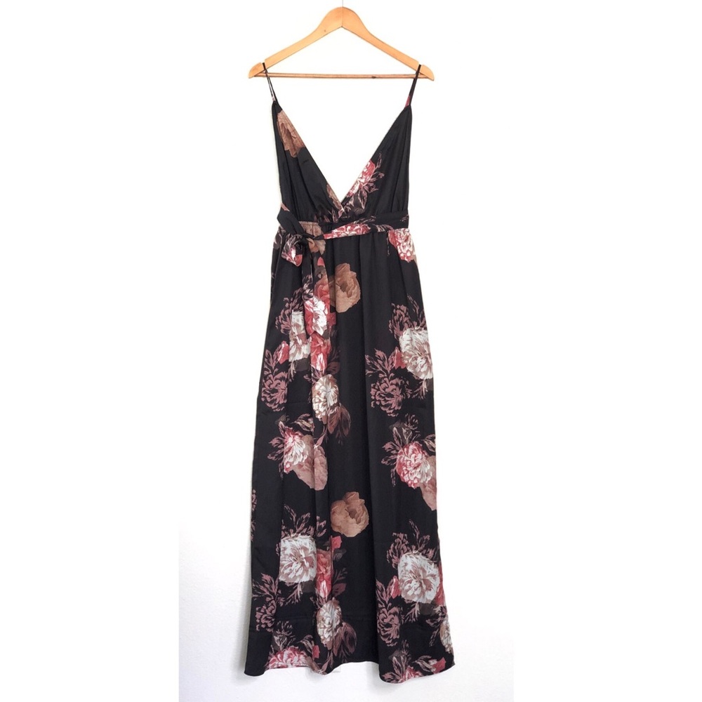 Tularosa Self-Tie Floral Black Maxi Dress - Picture 5 of 8